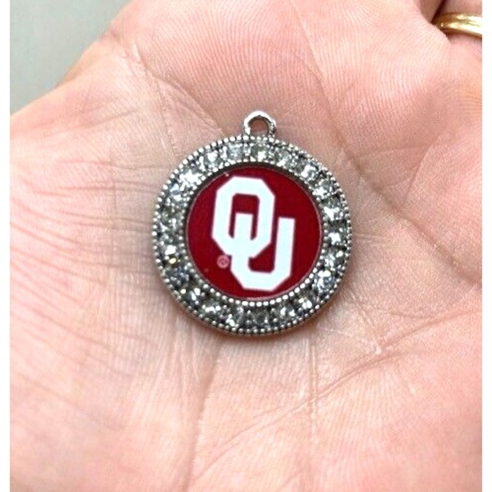 Oklahoma Sooners OU Round 1‎ inch Pendant Charm Only Jewelry
